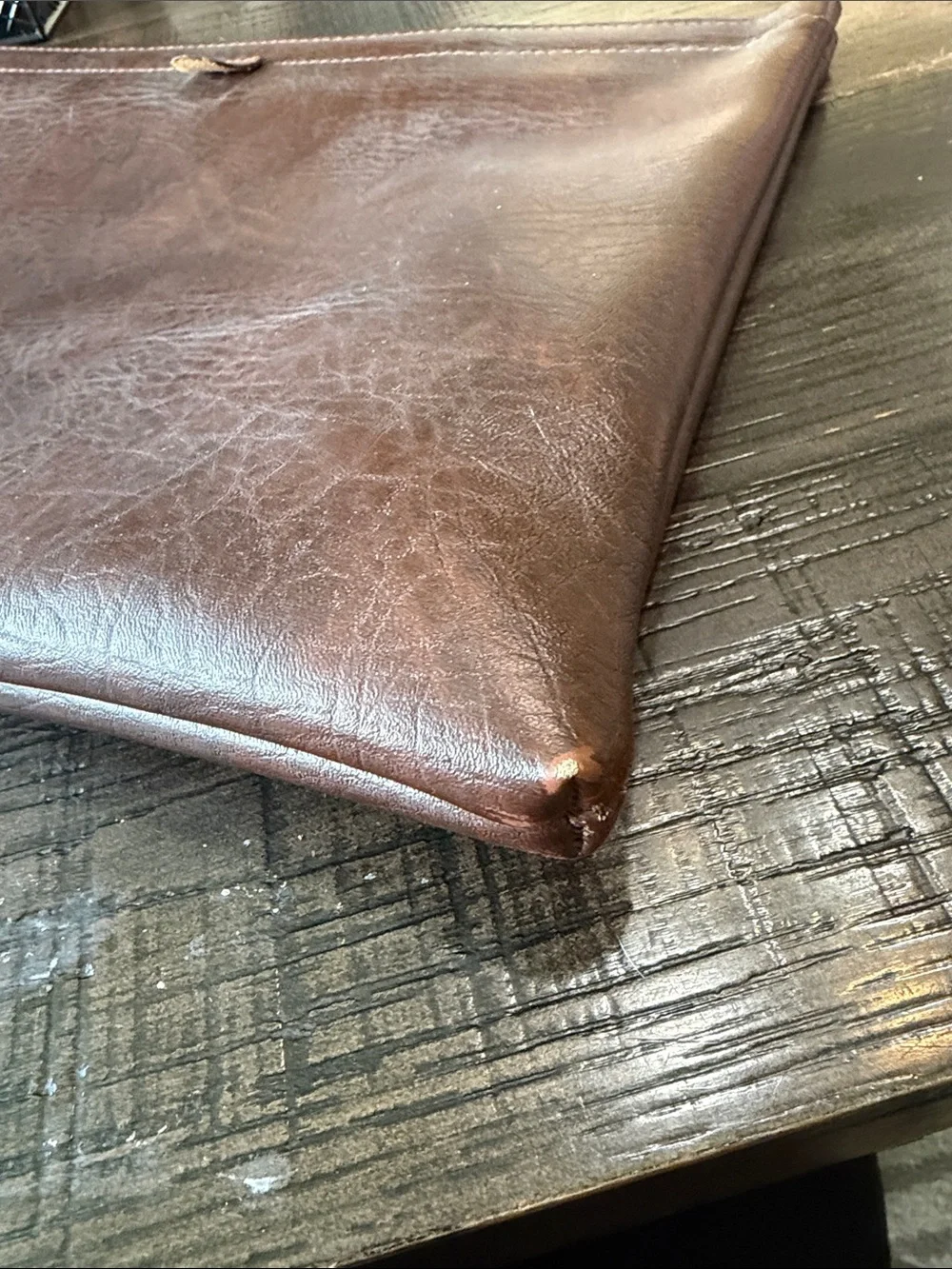 Classic Brown Leather Laptop Sleeve - Sleek Professional Carry